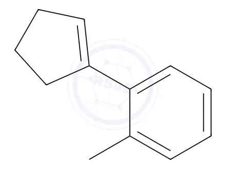 Chemical structure of Benzene, 1-(1-cyclopenten-1-yl)-2-methyl-