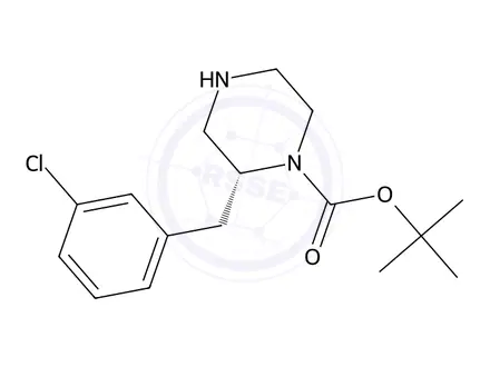 Chemical structure of tert-Butyl (R)-2-(3-chlorobenzyl)piperazine-1-carboxylate