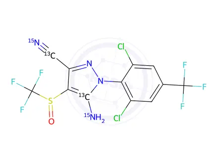 Chemical structure of Fipronil-13C2,15N2