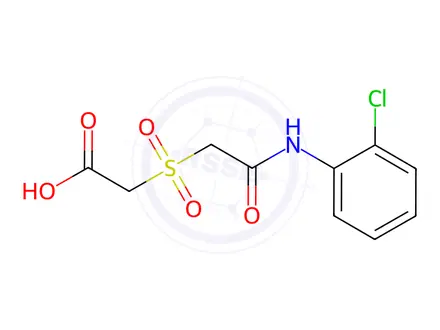 Chemical structure of 2-{[2-(2-chloroanilino)-2-oxoethyl]sulfonyl}acetic acid