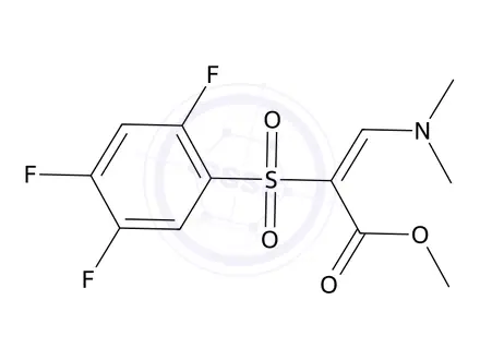 Chemical structure of Methyl (2Z)-3-(dimethylamino)-2-(2,4,5-trifluorobenzenesulfonyl)prop-2-enoate
