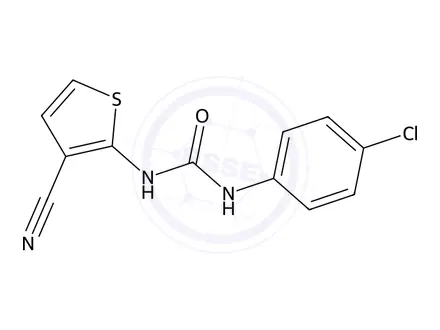 Chemical structure of 1-(4-Chlorophenyl)-3-(3-cyanothiophen-2-yl)urea