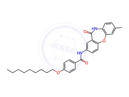 Chemical structure of N-{5-methyl-10-oxo-2-oxa-9-azatricyclo[9.4.0.0^{3,8}]pentadeca-1(11),3(8),4,6,12,14-hexaen-13-yl}-4-(nonyloxy)benzamide