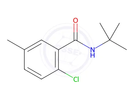 Chemical structure of Benzamide, 2-chloro-N-(1,1-dimethylethyl)-5-methyl-