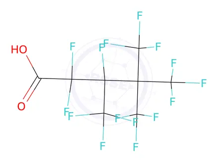 Chemical structure of Pentanoic acid, 2,2,3,5,5,5-hexafluoro-3,4,4-tris(trifluoromethyl)-