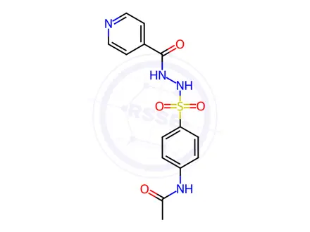 Chemical structure of N'-(p-Acetylaminophenylsulfonyl)isonicotinic hydrazide