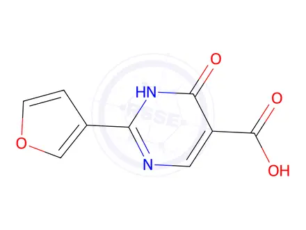 Chemical structure of 2-(Furan-3-yl)-6-oxo-1,6-dihydropyrimidine-5-carboxylic acid