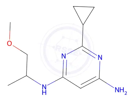 Chemical structure of 2-cyclopropyl-n4-(1-methoxypropan-2-yl)pyrimidine-4,6-diamine