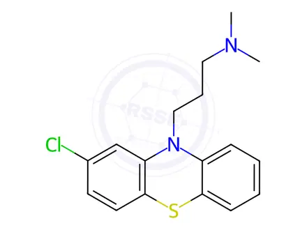 Chemical structure of Chlorpromazine