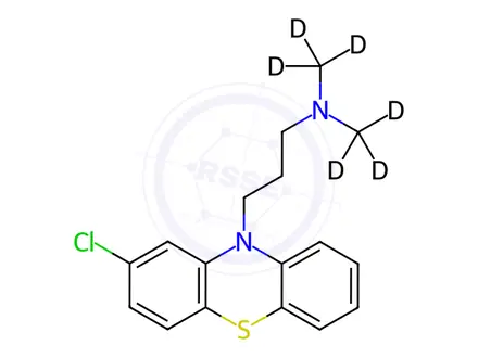 Chemical structure of Chlorpromazine-d6 Oxalate (N,N-dimethyl-d6)