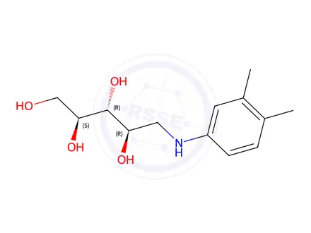 Chemical structure of 1-Deoxy-1-[(3,4-dimethylphenyl)amino]-D-ribitol