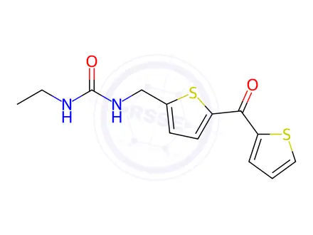 Chemical structure of 1-Ethyl-3-((5-(thiophene-2-carbonyl)thiophen-2-yl)methyl)urea