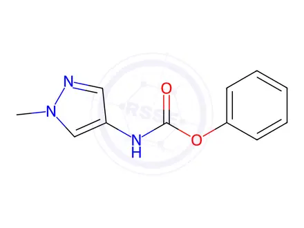 Chemical structure of Carbamic acid, N-(1-methyl-1H-pyrazol-4-yl)-, phenyl ester