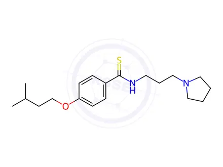 Chemical structure of p-(Isopentyloxy)-N-[3-(1-pyrrolidinyl)propyl]thiobenzamide
