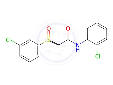 Chemical structure of N-(2-chlorophenyl)-2-((3-chlorophenyl)sulfinyl)acetamide