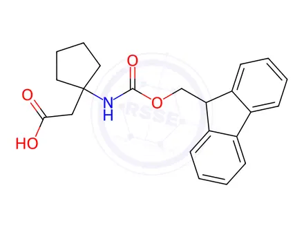 Chemical structure of 2-(1-((((9h-Fluoren-9-yl)methoxy)carbonyl)amino)cyclopentyl)acetic acid