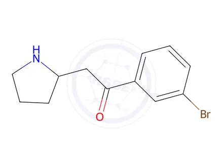 Chemical structure of 1-(3-Bromophenyl)-2-(pyrrolidin-2-yl)ethan-1-one