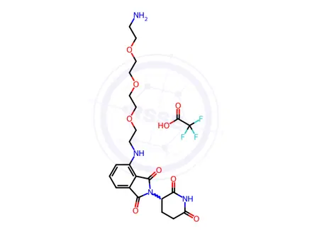 Chemical structure of Pomalidomide-PEG3-C2-NH2 (TFA)