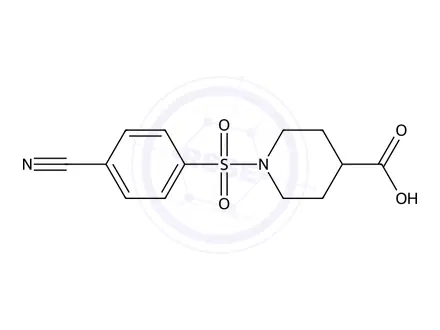 Chemical structure of 1-(4-Cyanobenzenesulfonyl)piperidine-4-carboxylic acid
