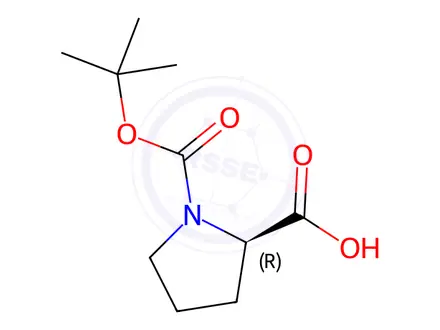 Chemical structure of N-(tert-Butoxycarbonyl)-D-proline
