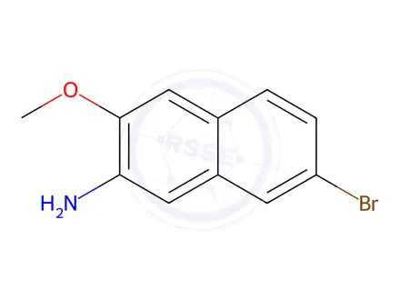 Chemical structure of 2-Naphthalenamine, 7-bromo-3-methoxy-