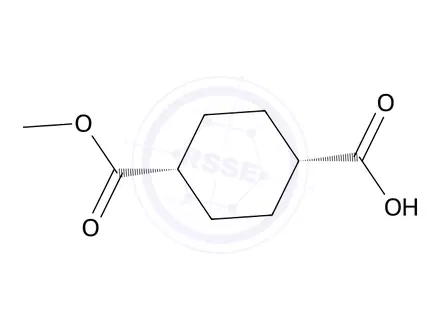 Chemical structure of cis-4-Carbomethoxy-cyclohexane-1-carboxylic acid
