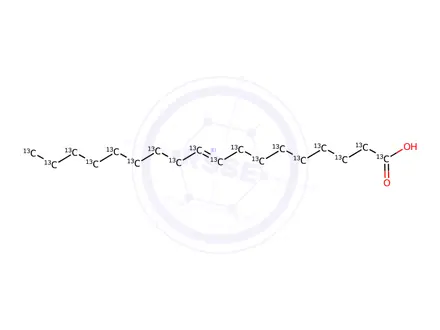 Chemical structure of OLEIC-13C18 ACID 99 ATOM % 13C
