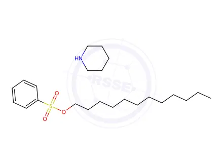Chemical structure of dodecylbenzenesulphonic acid, compound with piperidine (1:1)