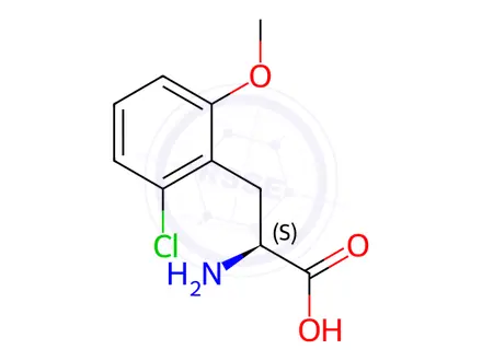 Chemical structure of (2S)-2-amino-3-(2-chloro-6-methoxyphenyl)propanoic acid