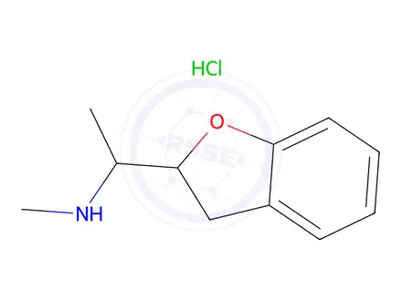 Chemical structure of [1-(2,3-dihydro-1-benzofuran-2-yl)ethyl](methyl)amine hydrochloride