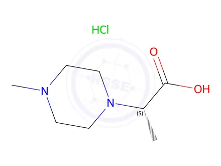 Chemical structure of (S)-2-(4-methylpiperazin-1-yl)propanoic acid hydrochloride