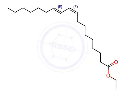 Chemical structure of 9,11-Octadecadienoic acid, ethyl ester, (9Z,11E)-