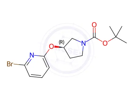 Chemical structure of (R)-tert-Butyl 3-((6-bromopyridin-2-yl)oxy)pyrrolidine-1-carboxylate