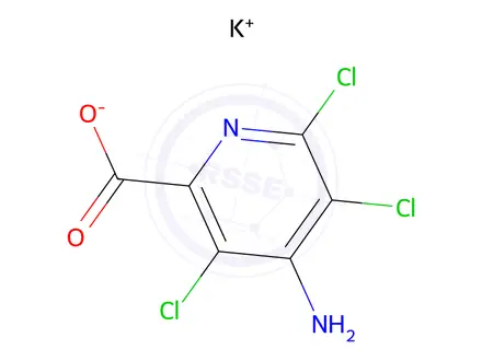 Chemical structure of potassium 4-amino-3,5,6-trichloropyridine-2-carboxylate