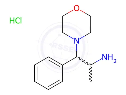 Chemical structure of 1-Morpholino-1-phenylpropan-2-amine hydrochloride