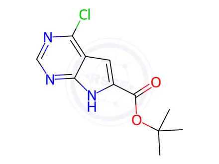 Chemical structure of tert-Butyl 4-chloro-7H-pyrrolo[2,3-d]pyrimidine-6-carboxylate