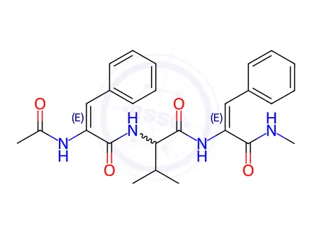 Chemical structure of acetyl-dehydrophenylalanyl-valyl-N-methyldehydrophenylalaninamide