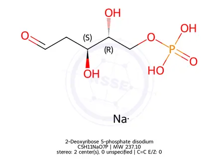 Chemical structure of 2-Deoxyribose 5-phosphate disodium