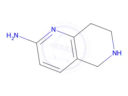 Chemical structure of 5,6,7,8-tetrahydro-1,6-naphthyridin-2-amine hydrochloride