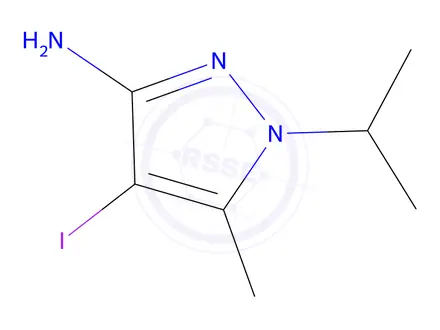 Chemical structure of 4-Iodo-1-isopropyl-5-methyl-1H-pyrazol-3-amine