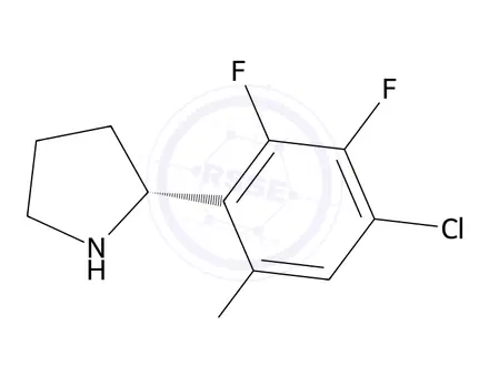 Chemical structure of (R)-2-(4-chloro-2,3,6-trifluorophenyl)pyrrolidine