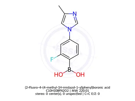 Chemical structure of (2-Fluoro-4-(4-methyl-1H-imidazol-1-yl)phenyl)boronic acid