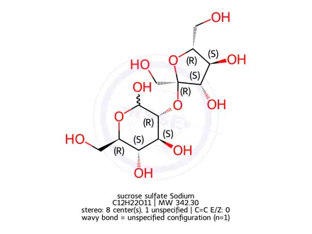 Chemical structure of sucrose sulfate Sodium