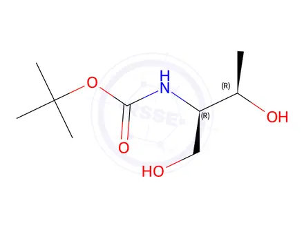 Chemical structure of tert-Butyl N-[(2R,3R)-1,3-Dihydroxybutan-2-yl]carbamate