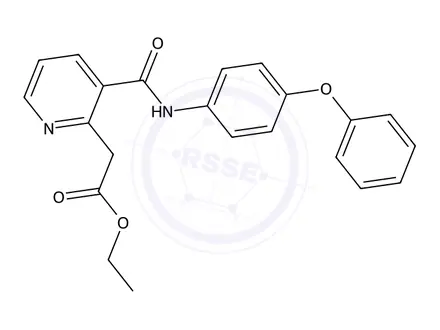 Chemical structure of Ethyl 2-(3-((4-phenoxyphenyl)carbamoyl)pyridin-2-yl)acetate