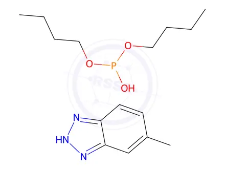 Chemical structure of dibutyl hydrogen phosphite, compound with methyl-1H-benzotriazole (1:1)