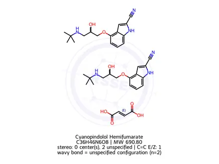 Chemical structure of Cyanopindolol Hemifumarate