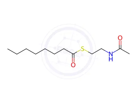 Chemical structure of Octanethioic acid, S-[2-(acetylamino)ethyl] ester