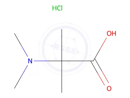 Chemical structure of 2-(dimethylamino)-2-methylpropanoic acid hydrochloride