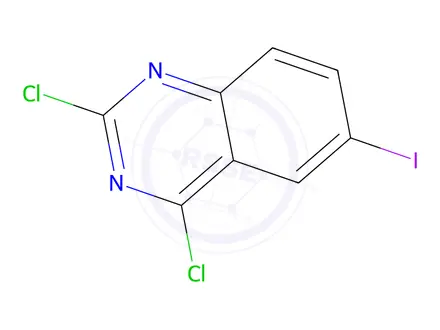 Chemical structure of 2,4-Dichloro-6-iodoquinazoline, 97%